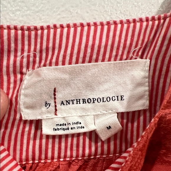 Anthropologie Sylvia Embroidered Button Back Cropped Tank Size Medium - Picture 2 of 9